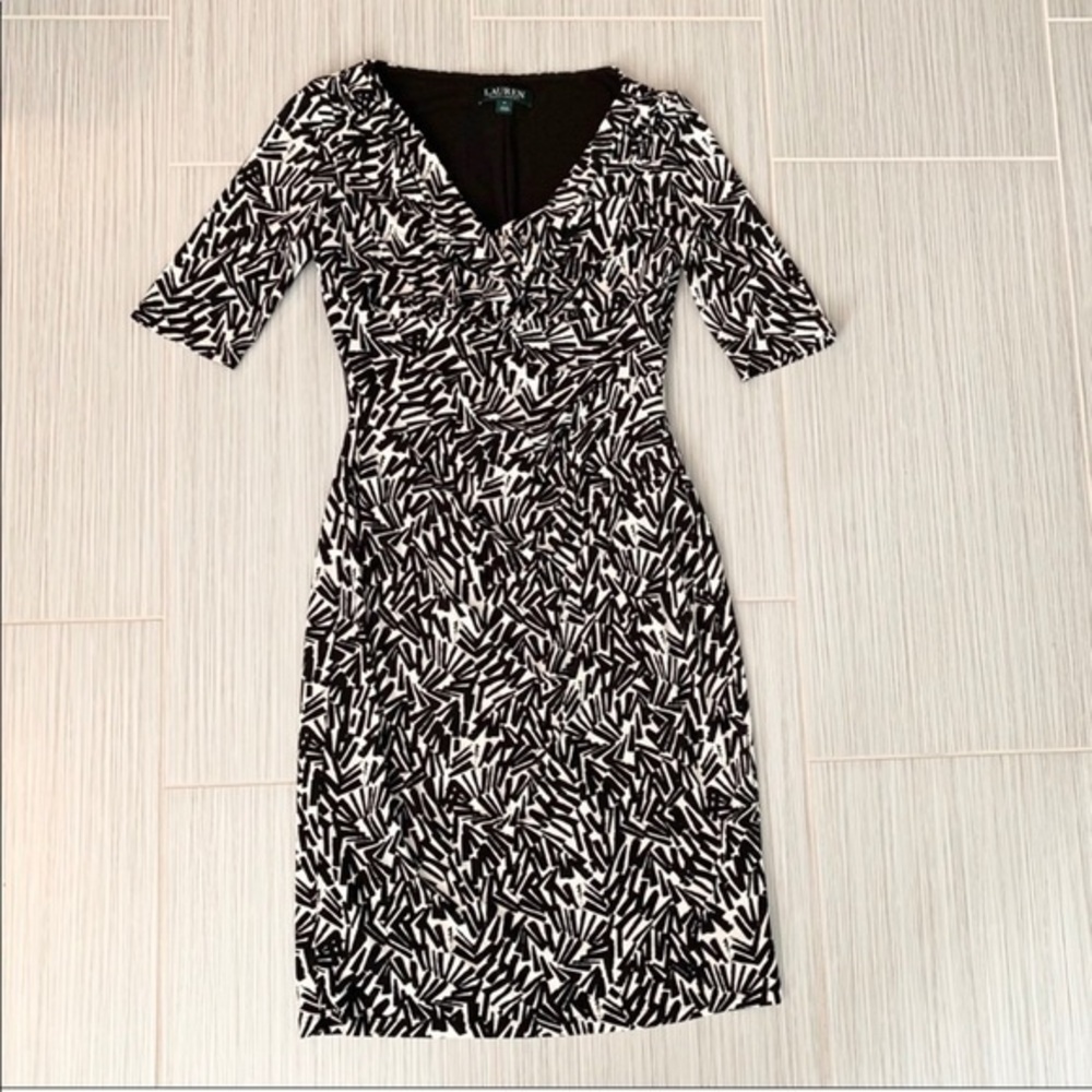 Lauren Ralph Lauren cowl neck stretch dress